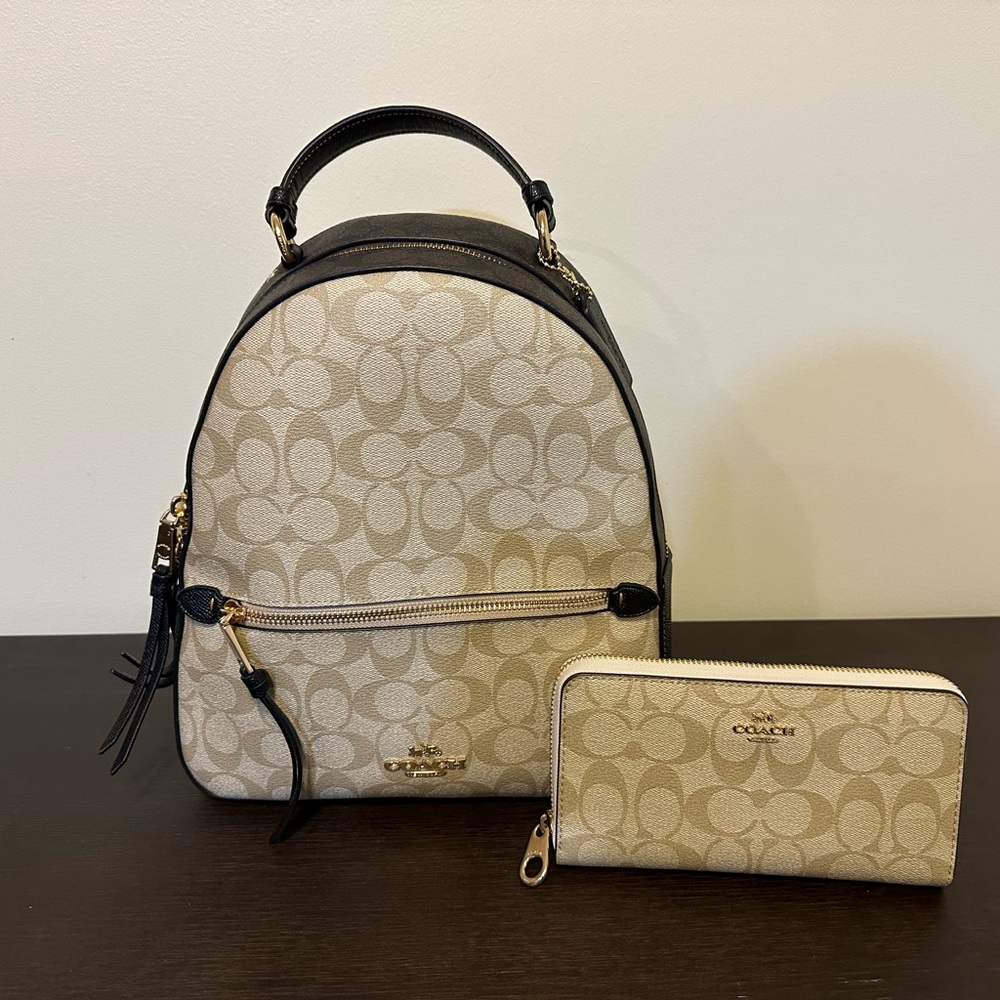Coach backpack purse and wallet combo